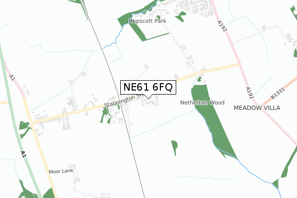 NE61 6FQ map - small scale - OS Open Zoomstack (Ordnance Survey)