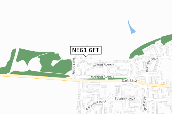 NE61 6FT map - large scale - OS Open Zoomstack (Ordnance Survey)