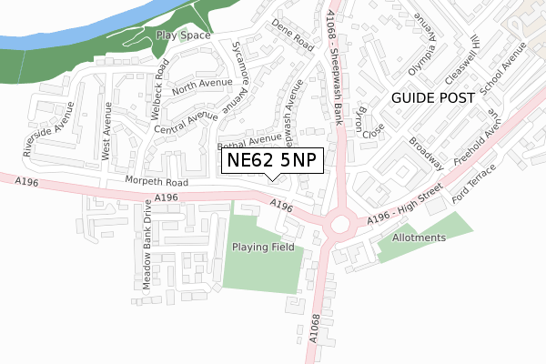 NE62 5NP map - large scale - OS Open Zoomstack (Ordnance Survey)