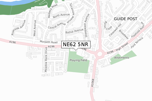NE62 5NR map - large scale - OS Open Zoomstack (Ordnance Survey)