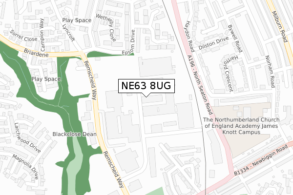 NE63 8UG map - large scale - OS Open Zoomstack (Ordnance Survey) NE63 8UG map - large scale - OS Open Zoomstack (Ordnance Survey)