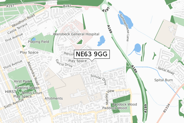 NE63 9GG map - small scale - OS Open Zoomstack (Ordnance Survey) NE63 9GG map - small scale - OS Open Zoomstack (Ordnance Survey)