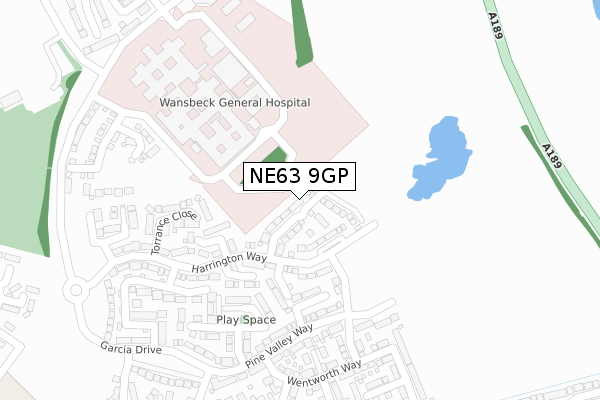 NE63 9GP map - large scale - OS Open Zoomstack (Ordnance Survey)