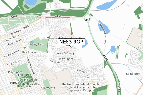 NE63 9GP map - small scale - OS Open Zoomstack (Ordnance Survey) NE63 9GP map - small scale - OS Open Zoomstack (Ordnance Survey)