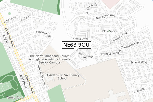 NE63 9GU map - large scale - OS Open Zoomstack (Ordnance Survey) NE63 9GU map - large scale - OS Open Zoomstack (Ordnance Survey)