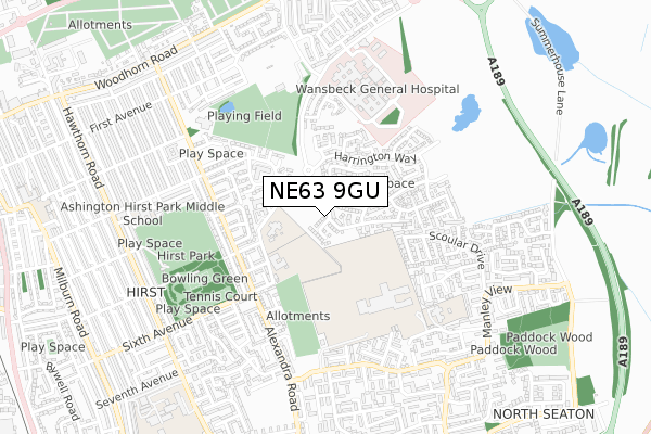 NE63 9GU map - small scale - OS Open Zoomstack (Ordnance Survey) NE63 9GU map - small scale - OS Open Zoomstack (Ordnance Survey)