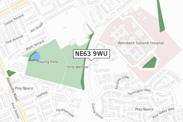 NE63 9WU map - large scale - OS Open Zoomstack (Ordnance Survey) NE63 9WU map - large scale - OS Open Zoomstack (Ordnance Survey)