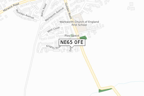 NE65 0FE map - large scale - OS Open Zoomstack (Ordnance Survey)