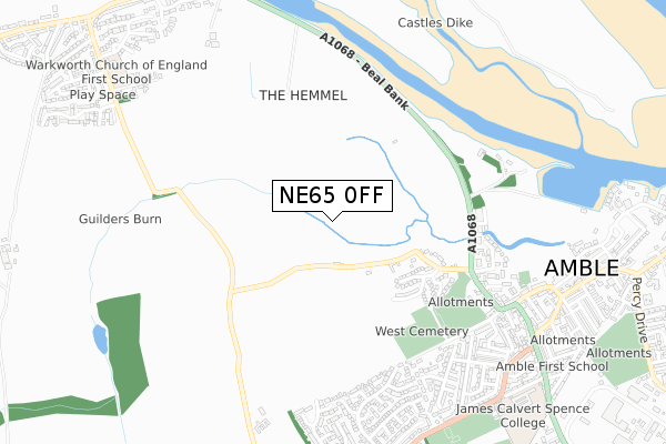 NE65 0FF map - small scale - OS Open Zoomstack (Ordnance Survey)