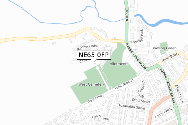 NE65 0FP map - large scale - OS Open Zoomstack (Ordnance Survey)