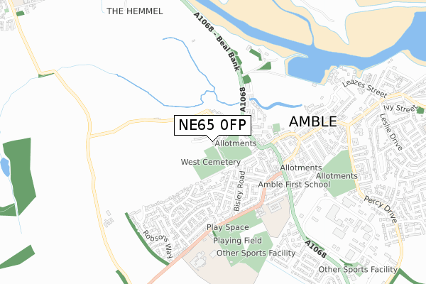 NE65 0FP map - small scale - OS Open Zoomstack (Ordnance Survey)