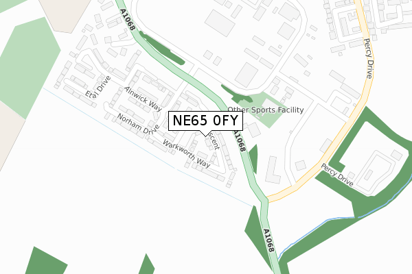 NE65 0FY map - large scale - OS Open Zoomstack (Ordnance Survey)
