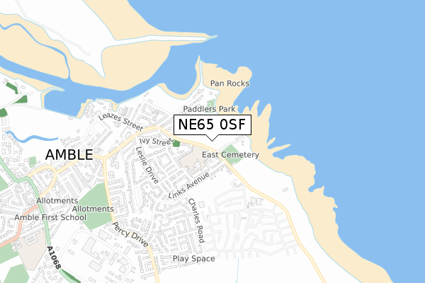 NE65 0SF map - small scale - OS Open Zoomstack (Ordnance Survey)