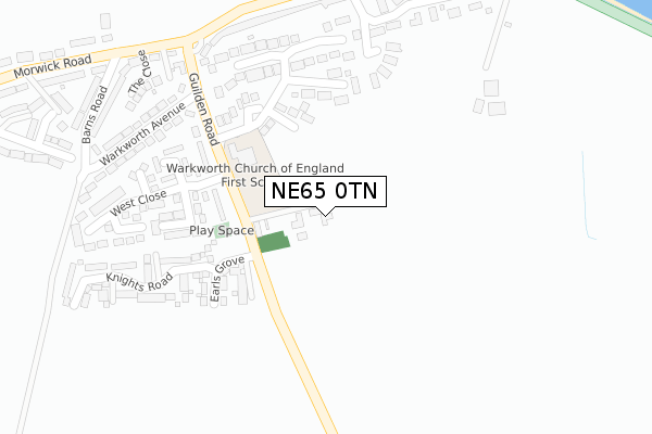 NE65 0TN map - large scale - OS Open Zoomstack (Ordnance Survey)