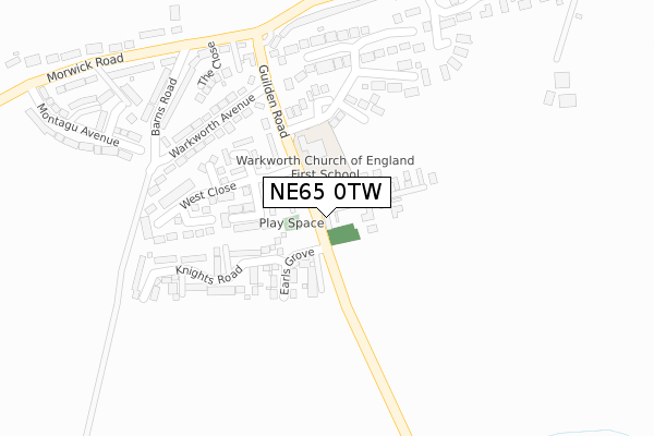 NE65 0TW map - large scale - OS Open Zoomstack (Ordnance Survey)