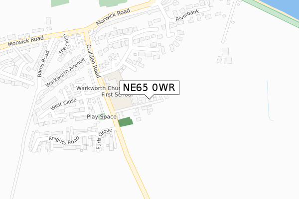 NE65 0WR map - large scale - OS Open Zoomstack (Ordnance Survey)