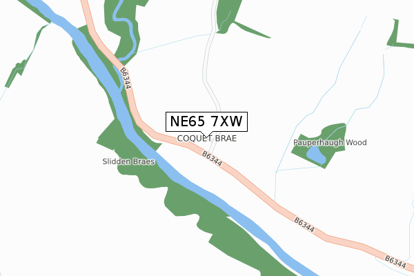 NE65 7XW map - large scale - OS Open Zoomstack (Ordnance Survey)