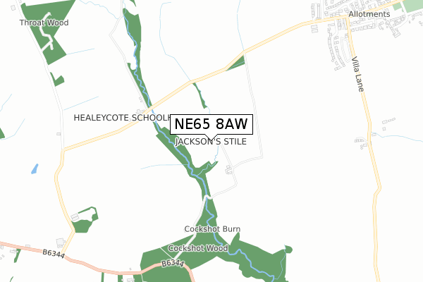 NE65 8AW map - small scale - OS Open Zoomstack (Ordnance Survey) NE65 8AW map - small scale - OS Open Zoomstack (Ordnance Survey)