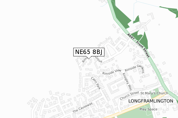 NE65 8BJ map - large scale - OS Open Zoomstack (Ordnance Survey) NE65 8BJ map - large scale - OS Open Zoomstack (Ordnance Survey)