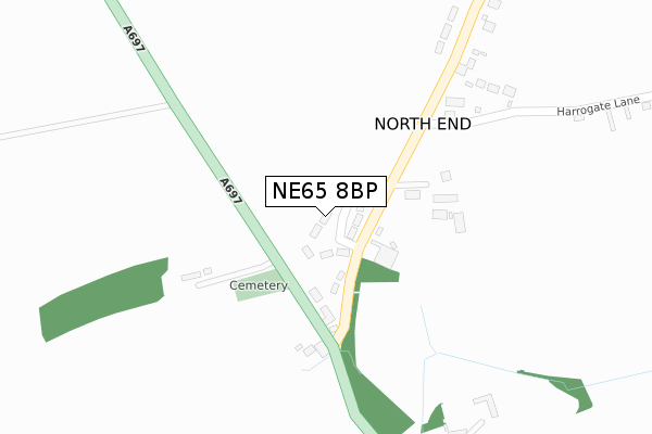 NE65 8BP map - large scale - OS Open Zoomstack (Ordnance Survey)