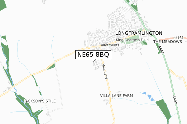 NE65 8BQ map - small scale - OS Open Zoomstack (Ordnance Survey) NE65 8BQ map - small scale - OS Open Zoomstack (Ordnance Survey)