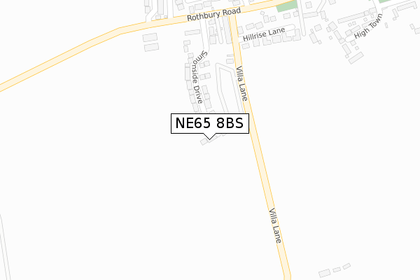 NE65 8BS map - large scale - OS Open Zoomstack (Ordnance Survey)