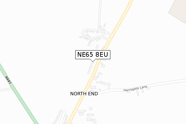 NE65 8EU map - large scale - OS Open Zoomstack (Ordnance Survey)