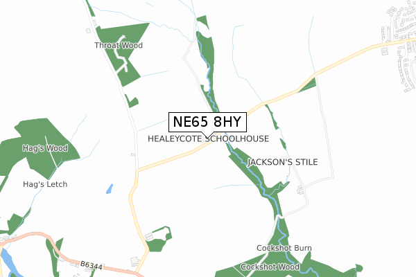 NE65 8HY map - small scale - OS Open Zoomstack (Ordnance Survey)