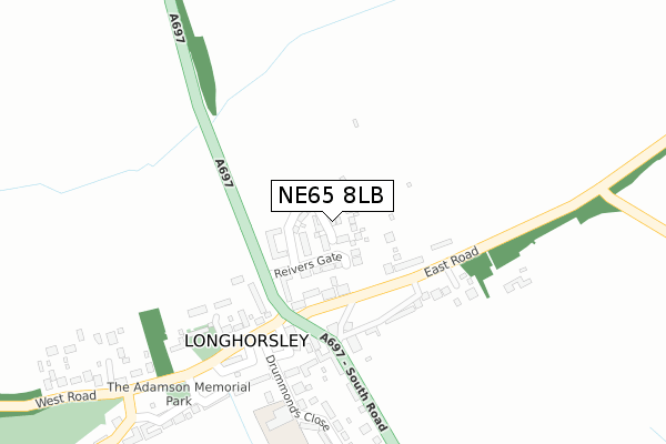 NE65 8LB map - large scale - OS Open Zoomstack (Ordnance Survey)