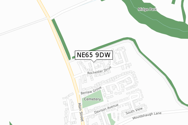 NE65 9DW map - large scale - OS Open Zoomstack (Ordnance Survey) NE65 9DW map - large scale - OS Open Zoomstack (Ordnance Survey)