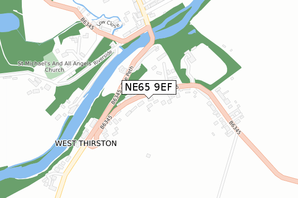 NE65 9EF map - large scale - OS Open Zoomstack (Ordnance Survey)