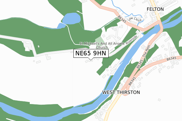 NE65 9HN map - large scale - OS Open Zoomstack (Ordnance Survey)