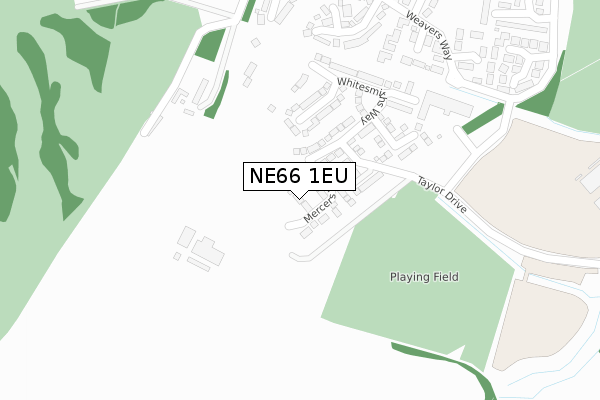 NE66 1EU map - large scale - OS Open Zoomstack (Ordnance Survey)