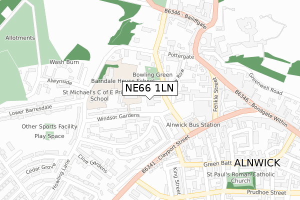 NE66 1LN map - large scale - OS Open Zoomstack (Ordnance Survey) NE66 1LN map - large scale - OS Open Zoomstack (Ordnance Survey)