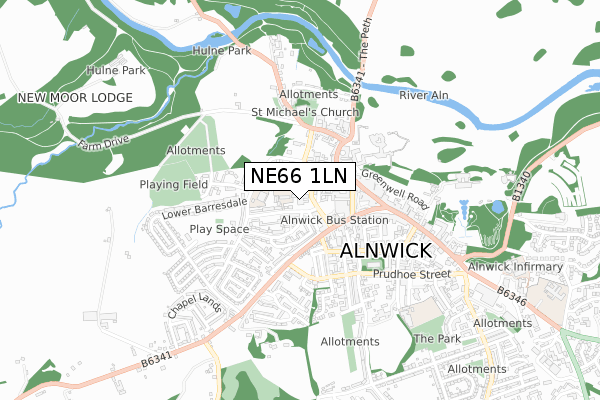 NE66 1LN map - small scale - OS Open Zoomstack (Ordnance Survey) NE66 1LN map - small scale - OS Open Zoomstack (Ordnance Survey)