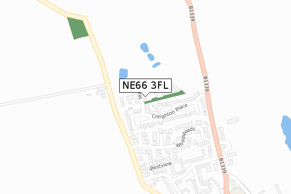 NE66 3FL map - large scale - OS Open Zoomstack (Ordnance Survey)