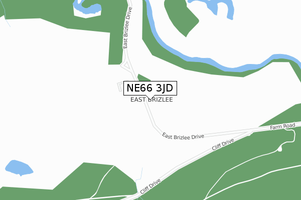 NE66 3JD map - large scale - OS Open Zoomstack (Ordnance Survey)
