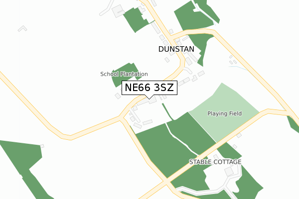 NE66 3SZ map - large scale - OS Open Zoomstack (Ordnance Survey)