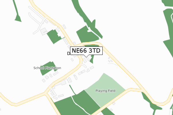 NE66 3TD map - large scale - OS Open Zoomstack (Ordnance Survey)