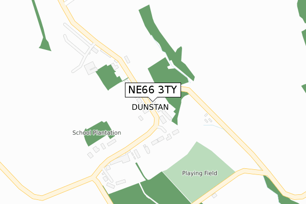 NE66 3TY map - large scale - OS Open Zoomstack (Ordnance Survey)