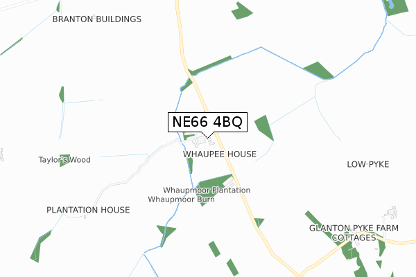 NE66 4BQ map - small scale - OS Open Zoomstack (Ordnance Survey) NE66 4BQ map - small scale - OS Open Zoomstack (Ordnance Survey)
