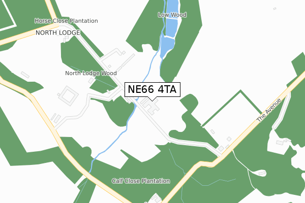 NE66 4TA map - large scale - OS Open Zoomstack (Ordnance Survey)