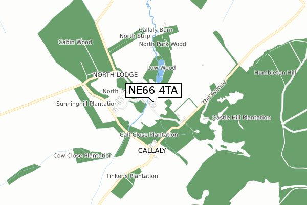 NE66 4TA map - small scale - OS Open Zoomstack (Ordnance Survey)