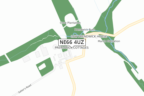 NE66 4UZ map - large scale - OS Open Zoomstack (Ordnance Survey)