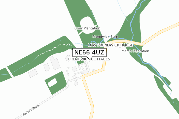 NE66 4UZ map - large scale - OS Open Zoomstack (Ordnance Survey) NE66 4UZ map - large scale - OS Open Zoomstack (Ordnance Survey)
