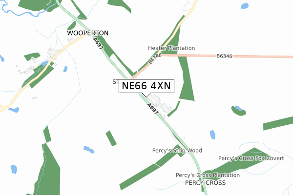 NE66 4XN map - small scale - OS Open Zoomstack (Ordnance Survey) NE66 4XN map - small scale - OS Open Zoomstack (Ordnance Survey)