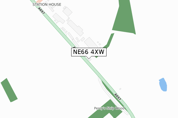 NE66 4XW map - large scale - OS Open Zoomstack (Ordnance Survey) NE66 4XW map - large scale - OS Open Zoomstack (Ordnance Survey)
