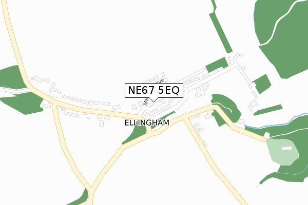 NE67 5EQ map - large scale - OS Open Zoomstack (Ordnance Survey)
