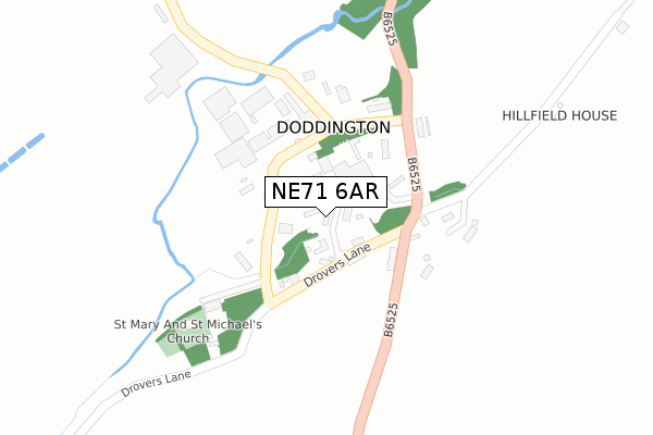 NE71 6AR map - large scale - OS Open Zoomstack (Ordnance Survey) NE71 6AR map - large scale - OS Open Zoomstack (Ordnance Survey)