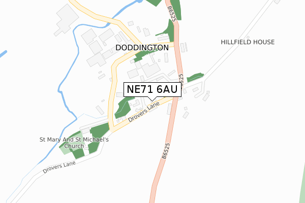 NE71 6AU map - large scale - OS Open Zoomstack (Ordnance Survey) NE71 6AU map - large scale - OS Open Zoomstack (Ordnance Survey)